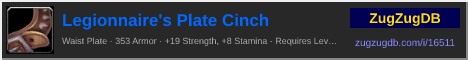 Legionnaire's Plate Cinch: forum signature banner