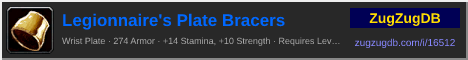 Legionnaire's Plate Bracers: forum signature banner