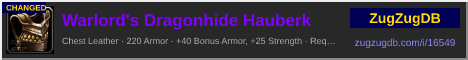 Warlord's Dragonhide Hauberk: forum signature banner