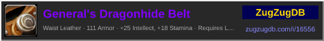 General's Dragonhide Belt: forum signature banner