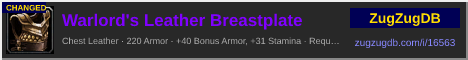 Warlord's Leather Breastplate: forum signature banner