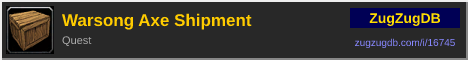 Warsong Axe Shipment: forum signature banner