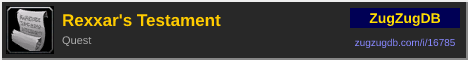 Rexxar's Testament: forum signature banner
