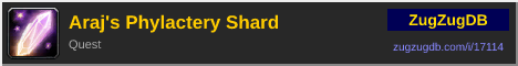 Araj's Phylactery Shard: forum signature banner