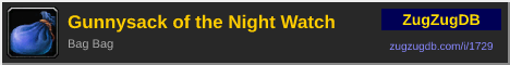 Gunnysack of the Night Watch: forum signature banner