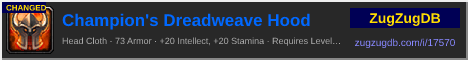 Champion's Dreadweave Hood: forum signature banner