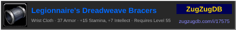 Legionnaire's Dreadweave Bracers: forum signature banner