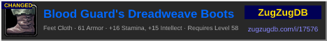 Blood Guard's Dreadweave Boots: forum signature banner