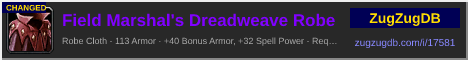 Field Marshal's Dreadweave Robe: forum signature banner