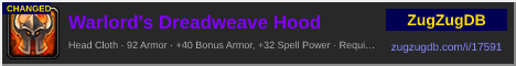 Warlord's Dreadweave Hood: forum signature banner