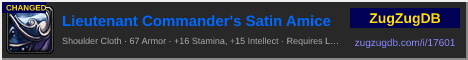 Lieutenant Commander's Satin Amice: forum signature banner