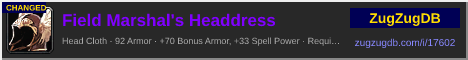 Field Marshal's Headdress: forum signature banner