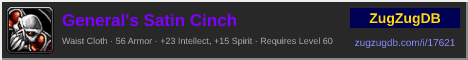 General's Satin Cinch: forum signature banner