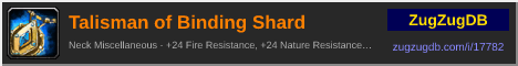 Talisman of Binding Shard: forum signature banner