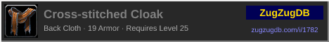 Cross-stitched Cloak: forum signature banner