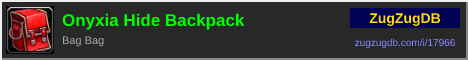 Onyxia Hide Backpack: forum signature banner