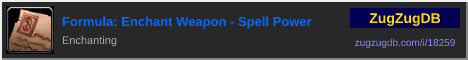Formula: Enchant Weapon - Spell Power: forum signature banner