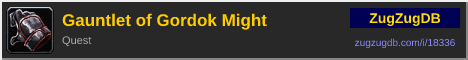 Gauntlet of Gordok Might: forum signature banner