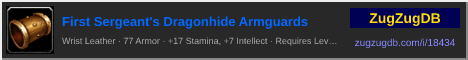 First Sergeant's Dragonhide Armguards: forum signature banner