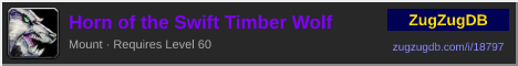 Horn of the Swift Timber Wolf: forum signature banner