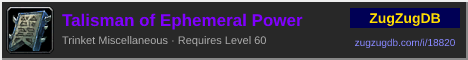 Talisman of Ephemeral Power: forum signature banner
