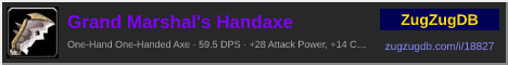 Grand Marshal's Handaxe: forum signature banner