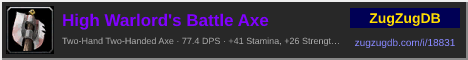 High Warlord's Battle Axe: forum signature banner