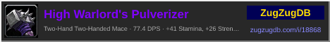 High Warlord's Pulverizer: forum signature banner