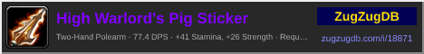 High Warlord's Pig Sticker: forum signature banner