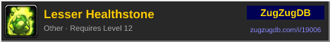 Lesser Healthstone: forum signature banner