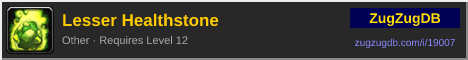 Lesser Healthstone: forum signature banner