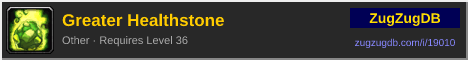 Greater Healthstone: forum signature banner