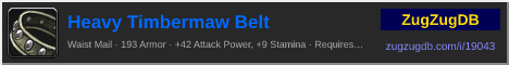 Heavy Timbermaw Belt: forum signature banner