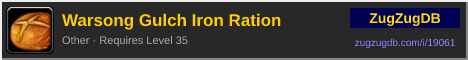 Warsong Gulch Iron Ration: forum signature banner