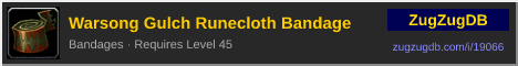 Warsong Gulch Runecloth Bandage: forum signature banner