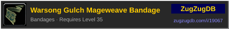 Warsong Gulch Mageweave Bandage: forum signature banner