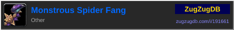 Monstrous Spider Fang: forum signature banner
