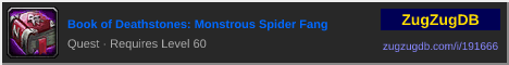 Book of Deathstones: Monstrous Spider Fang: forum signature banner