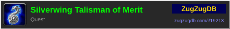 Silverwing Talisman of Merit: forum signature banner