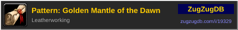 Pattern: Golden Mantle of the Dawn: forum signature banner