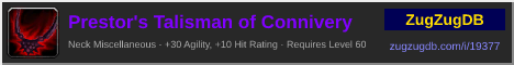 Prestor's Talisman of Connivery: forum signature banner