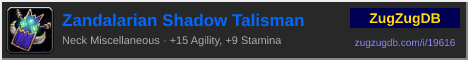 Zandalarian Shadow Talisman: forum signature banner
