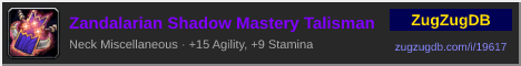 Zandalarian Shadow Mastery Talisman: forum signature banner