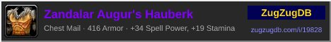 Zandalar Augur's Hauberk: forum signature banner