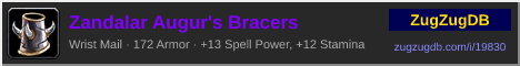 Zandalar Augur's Bracers: forum signature banner
