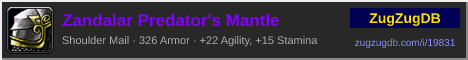 Zandalar Predator's Mantle: forum signature banner