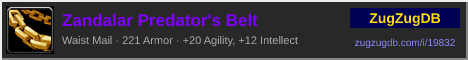 Zandalar Predator's Belt: forum signature banner