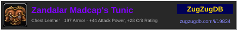 Zandalar Madcap's Tunic: forum signature banner