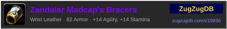 Zandalar Madcap's Bracers: forum signature banner