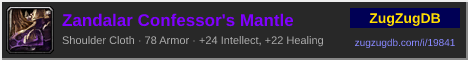 Zandalar Confessor's Mantle: forum signature banner